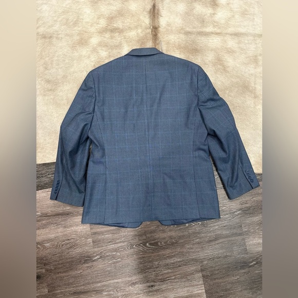 Izod Sports Coat Men's 44R Blue Lined Houndstooth 2 Button Blazer Suit Jacket - Picture 5 of 10